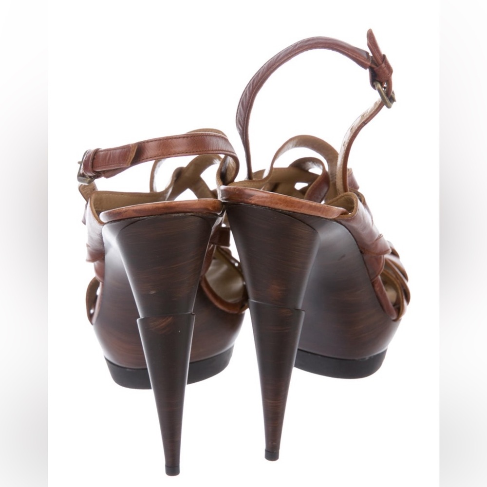 Stuart Weitzman Brown Strappy Heels - Picture 3 of 4